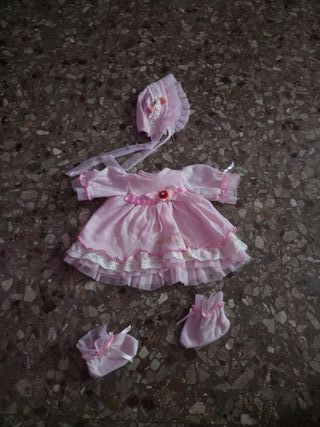 Completo vestitino rosa per bambola