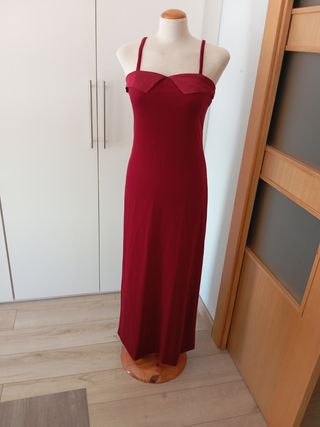 Vestido largo fiesta rojo M cedosce