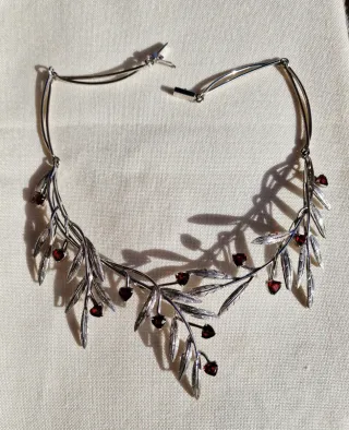 Collar Plata Granates Joya Autor