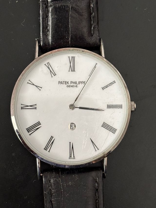 Reloj Patek Philippe Esfera Blanca Correa Negra