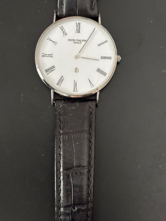 Reloj Patek Philippe Esfera Blanca Correa Negra