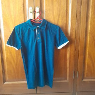 Polo slim fit azul hombre talla S, algodon