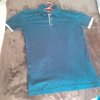 Polo slim fit azul hombre talla S, algodon