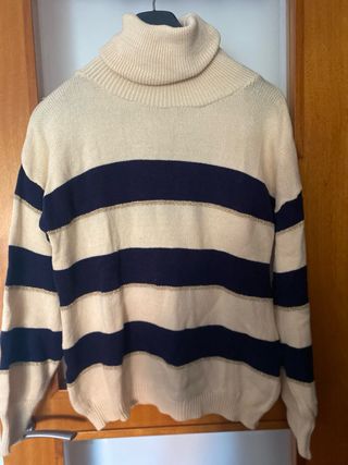 Jersey de cuello alto a rayas