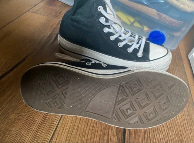 Converse Negras Plataforma Mujer