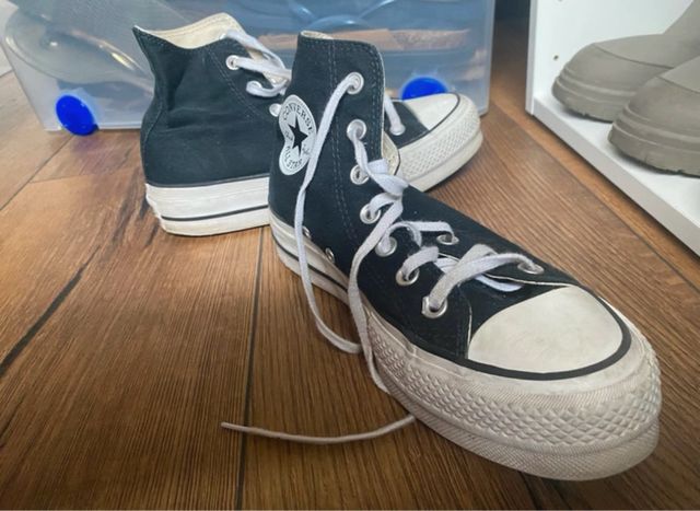 Converse Negras Plataforma Mujer