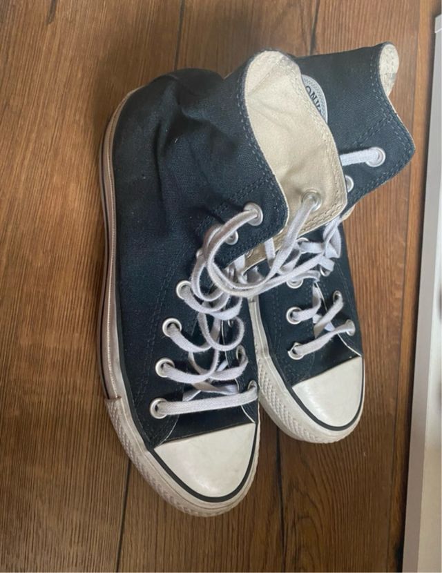 Converse Negras Plataforma Mujer