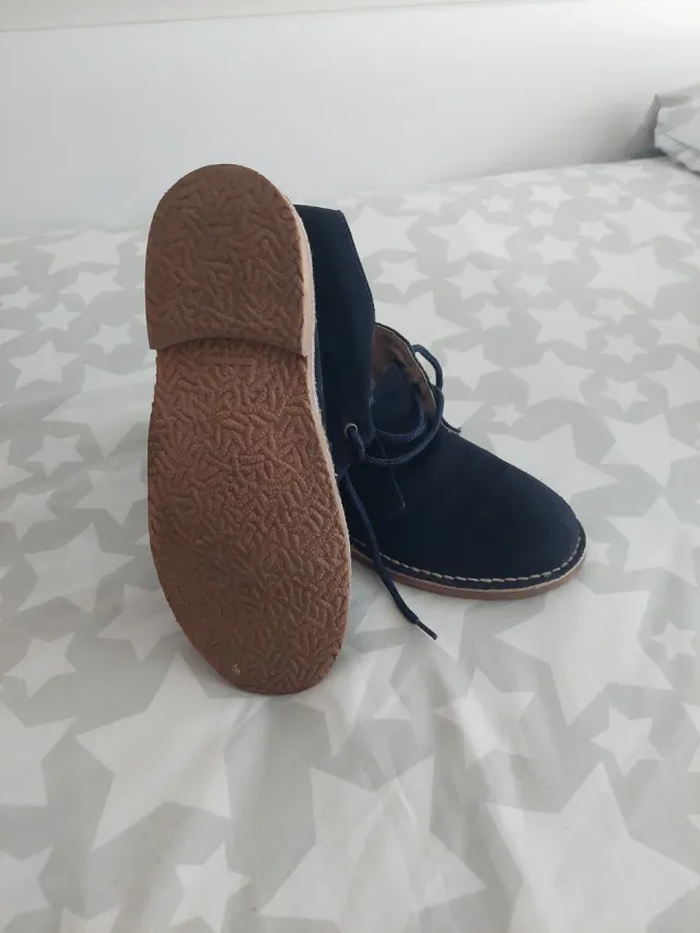 Botas Serraje Azul Marino Talla 39. Made in Spain.