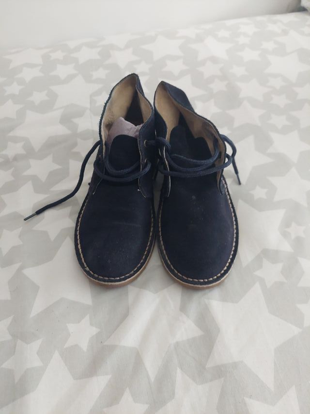 Botas Serraje Azul Marino Talla 39. Made in Spain.