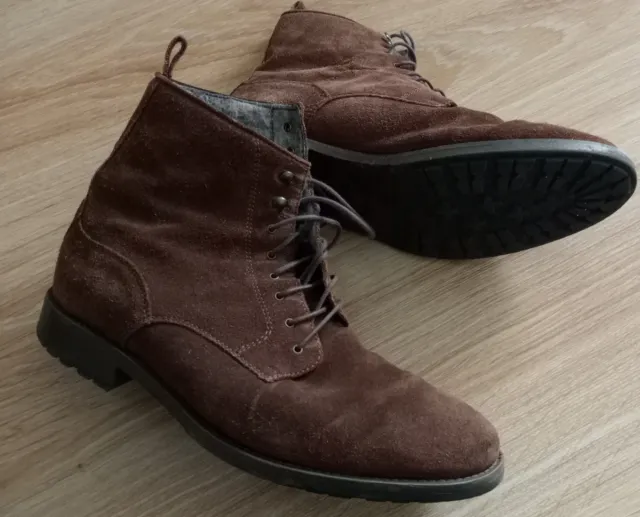 Botas Zara Man Piel Ante Marrón Talla 42