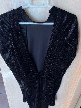 Vestido negro terciopelo con brillos