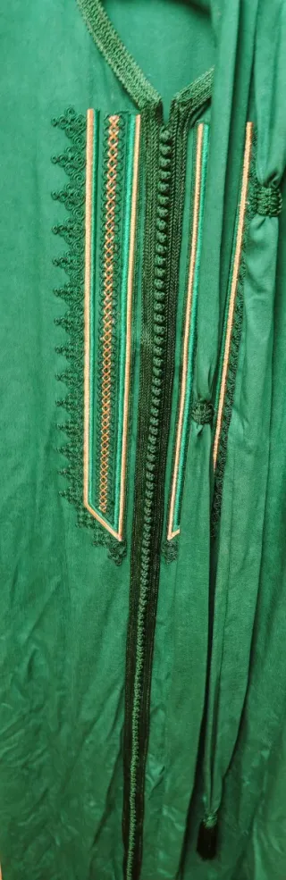 Chilaba Árabe Verde Bordada
