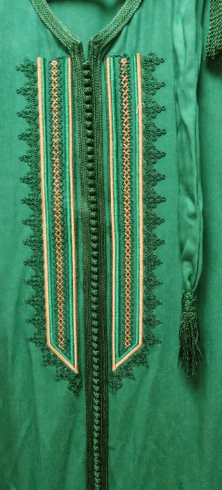 Chilaba Árabe Verde Bordada