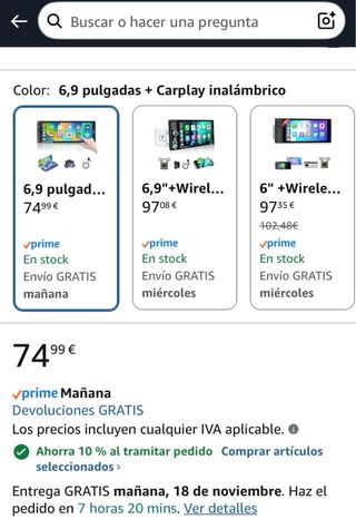 Pantalla Carplay Android/iOS