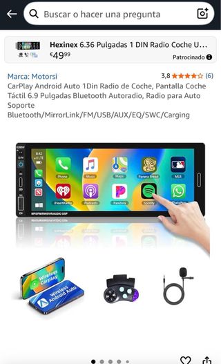 Pantalla Carplay Android/iOS