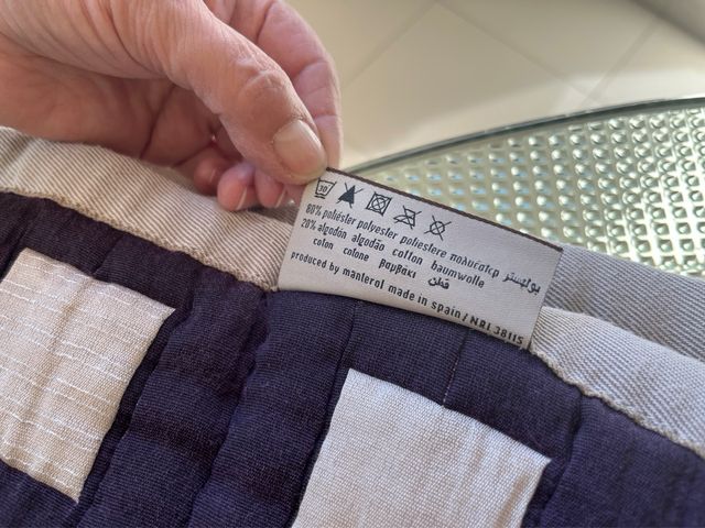 URGE: Colcha acolchada azul y gris reversible