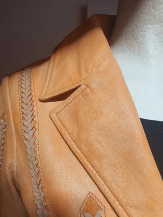 Giacca pelle trecce vintage tg 40