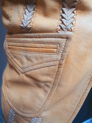 Giacca pelle trecce vintage tg 40