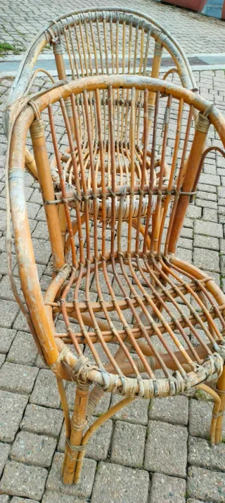 4 poltroncine in vimini