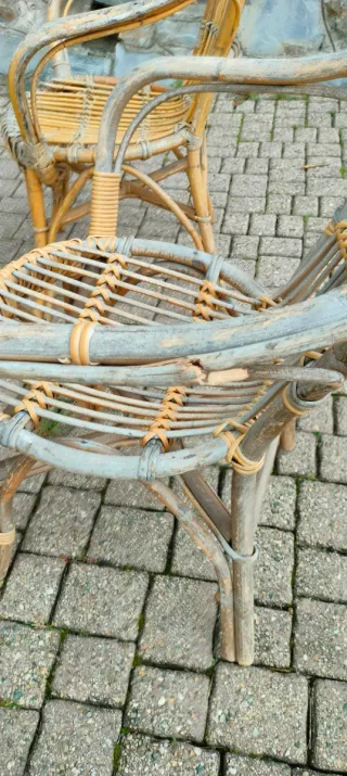 4 poltroncine in vimini