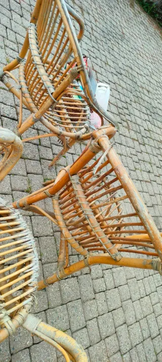 4 poltroncine in vimini