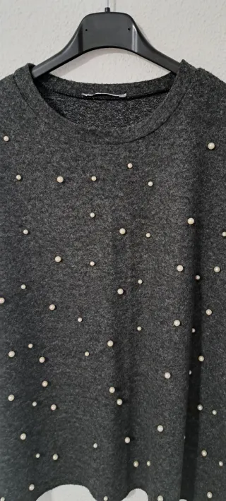 Jersey Zara Gris Perlas