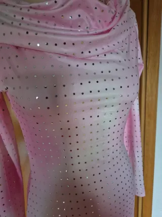 Vestido rosa bicolor - S