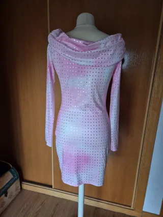 Vestido rosa bicolor - S