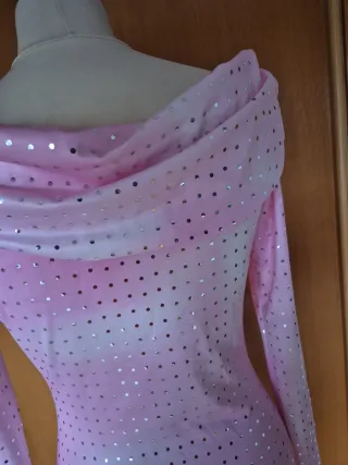 Vestido rosa bicolor - S