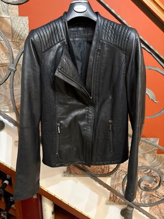 Giubbino donna pelle Zara nero