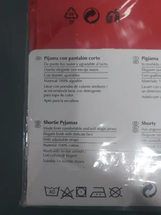 Pijama koncert tirantes rojo corto Jolinesse S 38/