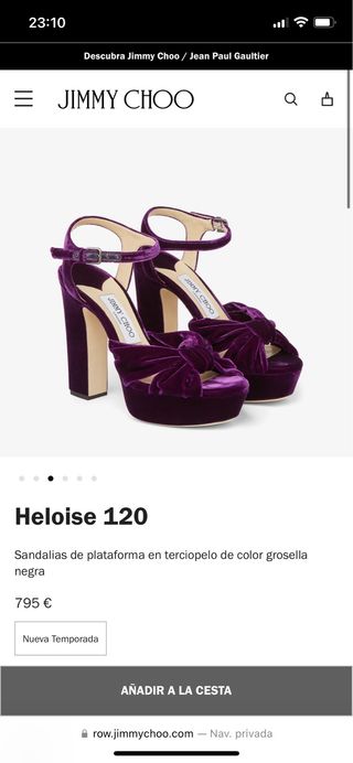 Jimmy Choo Heloise 120 Sandalias Moradas