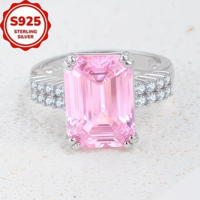 Anillo Plata 925 Princesa Circonita Rosa