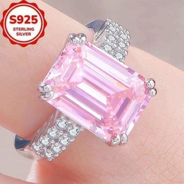 Anillo Plata 925 Princesa Circonita Rosa