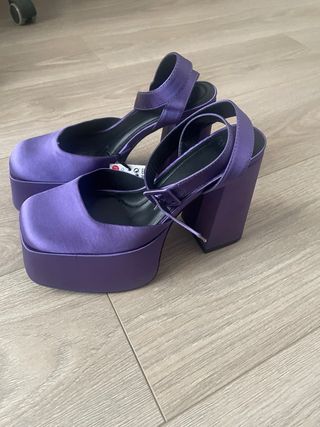 Zapatos Lila Plataforma Tacón Nuevo