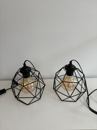 2 Lámparas Geométricas Negras