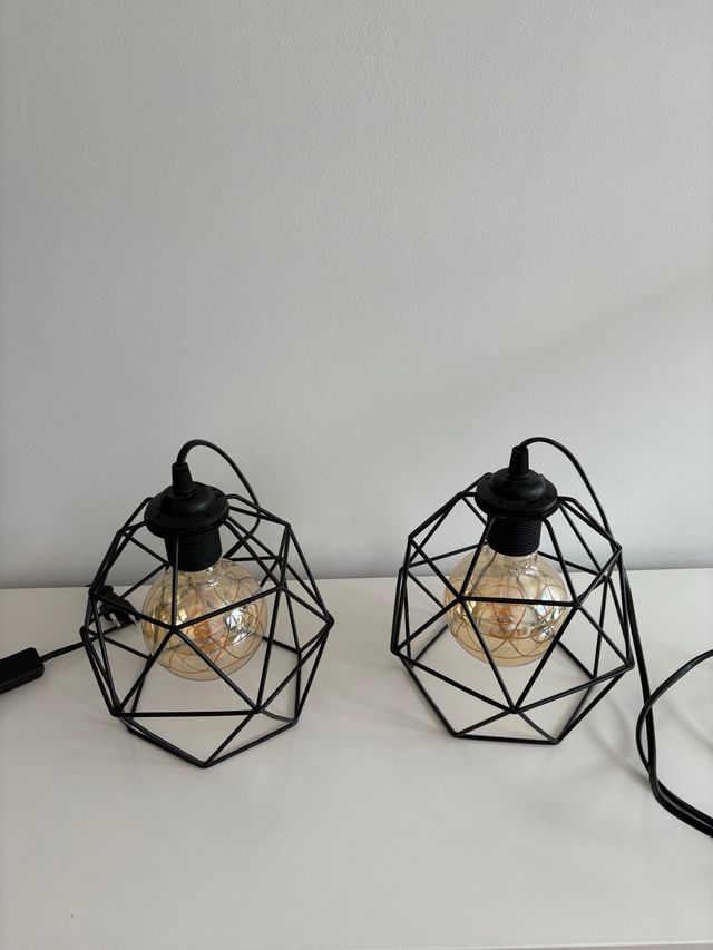 2 Lámparas Geométricas Negras