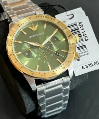 Orologio Emporio Armani Uomo Verde Oro