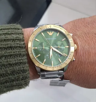 Orologio Emporio Armani Uomo Verde Oro