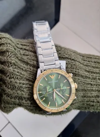 Orologio Emporio Armani Uomo Verde Oro