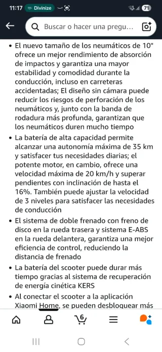 Patinete Eléctrico Xiaomi 4 10"