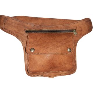 Cartuchera de cuero marrón