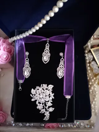 Aderezo Huertana Fallera Niña Plata Morado