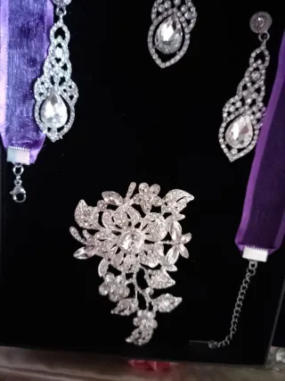 Aderezo Huertana Fallera Niña Plata Morado