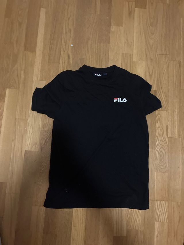 Camiseta Fila Talla S Negra y Gris