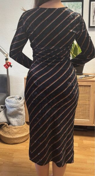 Vestido Kling Terciopelo Rayas Talla S