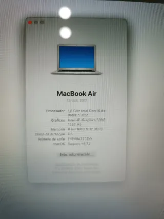 MacBook Air 2017 i5 Plata