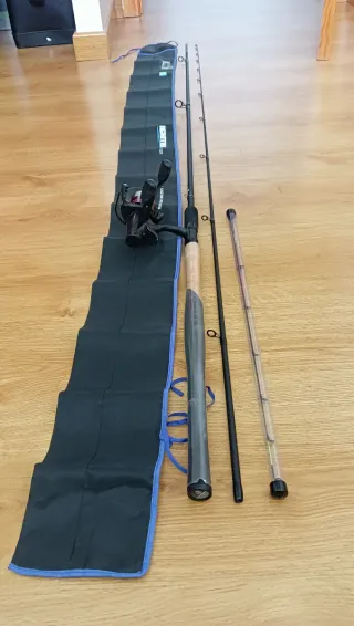 Caña de pesca Feeder más carrete.