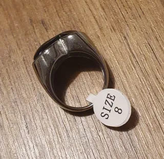 Anillo Tous Negro y Plateado