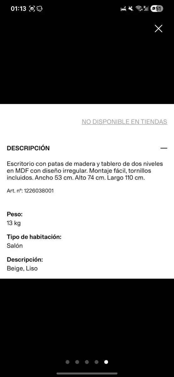 Escritorio gris moderno curvo madera, casi nuevo